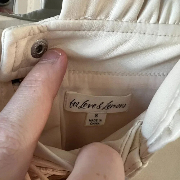 For Love and Lemons Lace Up Mini Skirt Size Small Color Cream - Picture 6 of 7